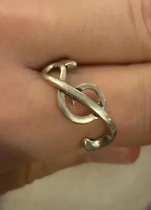 925 sterling silver ring band size 8.75 lot c10 music note thumbnail 1
