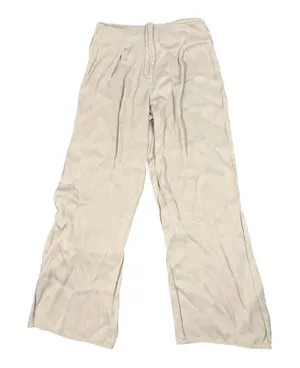 Zara Wide Leg Pants Womens XS Beige High Rise Pleated Flowy Pull On thumbnail 1