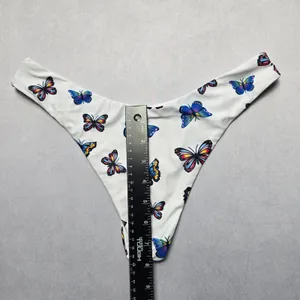 Zaful White Butterfly Thong Swim Beach Cheeky Flirty Boho‎ Bikini Bottom L Large thumbnail 4