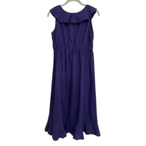 Russ Berens Malibu 100%‎ Linen Dress Ruffle Women’s S Purple Hand Colored thumbnail 2