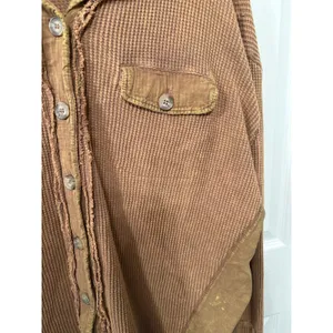 Oli & Hali Small Medium Distressed Cotton Button Up Tunic Free People Boho thumbnail 5
