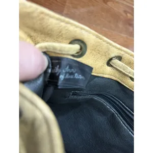Emily Ann Bucket Bag Vintage Hand Painted‎ Gazelle Tan Leather Drawstring OS thumbnail 5