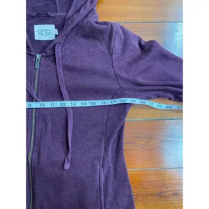 UGG Clara Hoodie Womens M Plum Purple Full Zip Fitted Stretch Sweatshirt thumbnail 9