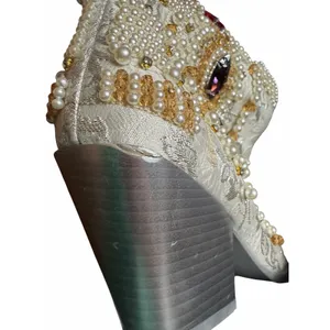 Azalea Wang Astounding White Jewel Beaded Pearl Western Cowboy Boots Size 6 thumbnail 3