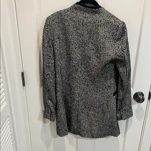 Zara Women's Black and White Tweed Coat thumbnail 5
