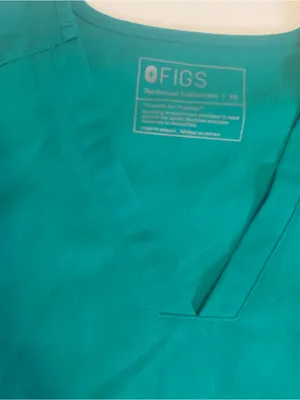 FIGS Women's Teal V-Neck Medical Scrub Top Green Sz XS thumbnail 4