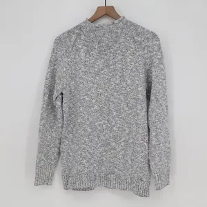 L.L.Bean Sweater Mens M Blue Marled Cotton Mock Neck Raglan Excellent thumbnail 5