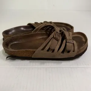 Birkenstock Sandals Womens Size 36 Brown Suede Slide Strappy Buckle Comfort thumbnail 3