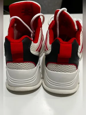 Women's White and Red Athletic Lace-Up Sneakers thumbnail 3