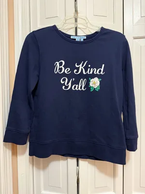 Draper James Be Kind Y'all Navy Blue Sweatshirt thumbnail 2
