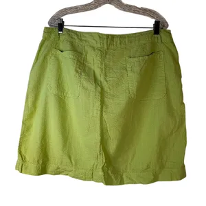 Fresh Produce Lime Green Seersucker Cotton‎ Skirt XL Drawstring thumbnail 2