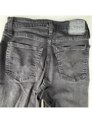 Levis 725 High Rise Bootcut Jeans 29 Black Stretch Denim Pants Leg Capsule thumbnail 6