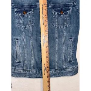 J.Crew Trademark Women Medium Wash Blue Denim Trucker Jacket XXS cotton‎ blend thumbnail 6
