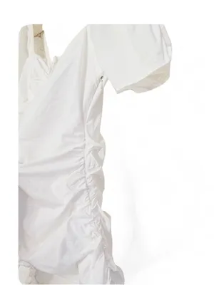 Anthropologie Sanctuary Women’s Puff Sleeve Shirred Poplin Ruched Dress Size 4 thumbnail 12