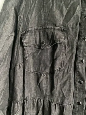 Avenue Women's Plus Size Denim Tiered Shirtdress New 16 thumbnail 10