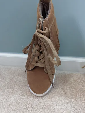 Brown High Top Fringe Sneakers thumbnail 2