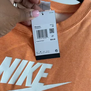 Nike Orange Pullover Sweatshirt with White Swoosh thumbnail 6