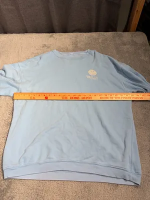 Aerie Light Blue smiley company Crewneck Sweatshirt small thumbnail 6