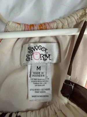 Sweet Storm Cream Maxi Dress with Peach & Brown Floral Print thumbnail 2