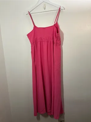 A New Day Bright Pink Spaghetti Strap Midi Dress Size XL thumbnail 2