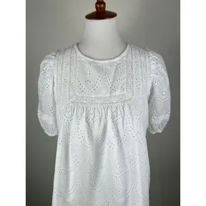 Sanctuary White Eyelet Cotton Puff Sleeve Mini Dress XS thumbnail 11