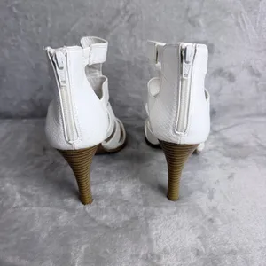 Simply Vera Vera Wang Heels Snakeskin Cage Gladiator Sandals Wedding Sz 9 White thumbnail 4