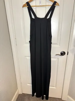 Halara Black Pockets Waffle Casual Wide Leg Overalls thumbnail 4