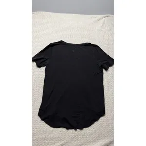 Lululemon Love Tee V Short Sleeve V-Neck Shirt Black Curved Hem Size 12 4572 thumbnail 2