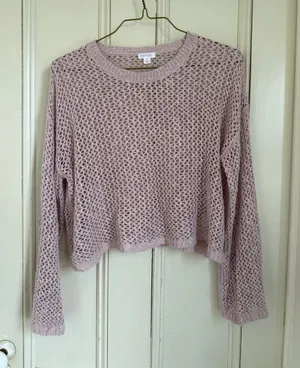Pink Open-Knit Sweater thumbnail 1