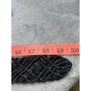 Western Boho Black Braided Leather Belt Waist Cincher Adjustable 50” Large XL thumbnail 7