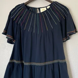 ANTHROPOLOGIE Maeve Chamonix Rainbow Stitched Embroidered Top thumbnail 5