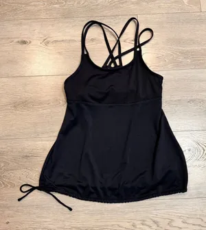 Champion‎ C9 Tank Top Womens Size Small S Black Built in Bra Drawstring Bottom thumbnail 1