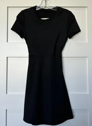 Black Built In Bra Short Sleeve Dress thumbnail 1