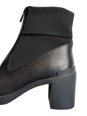 EUC ABEO Leather Metropolis Zip Heeled Boots Black Size 9.5 Retail $199.00 thumbnail 3