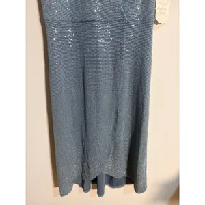 Altar'd State Bluebell Sequin Dress M Blue‎ NEW Faux Wrap Metallic Keyhole thumbnail 9
