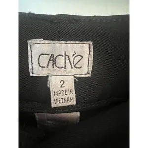 Cache Black Dress Career Pants 2 27” Inseam‎ Silver Zippers Straight thumbnail 5