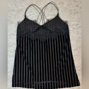 Zara‎ Y2K Trafaluc Collection Black Women’s Velvet-Striped Lace Trim Size USA S thumbnail 4
