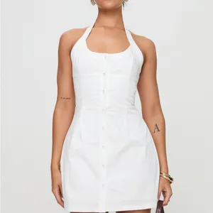 Princess Polly Mallorie Halter Mini Dress White thumbnail 4