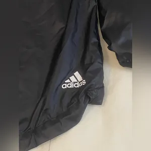 Adidas Women's Linear Windbreaker W/Hoodie, Rain Jacket, Full Zip, Black Size XS thumbnail 10