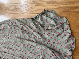April Cornell Vintage Sage Green Floral Maxi Skirt M Rayon Cottagecore Boho Slit thumbnail 9