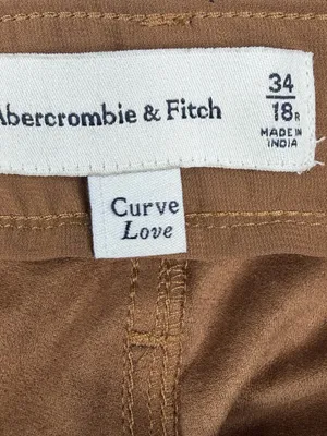 Abercrombie Curve Love 90s Relaxed Faux Suede Pants Brown NWT 34R thumbnail 5