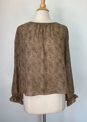 Sincerely Jules Animal Print Metallic Long Sleeve Blouse thumbnail 1