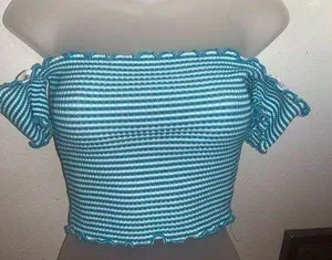 Debut off the shoulder crop top thumbnail 1
