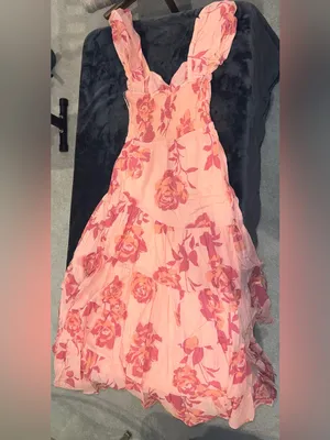 Free People Short Sleeve Sundrenched Maxi Dress In Pinky Combo Size XS thumbnail 9