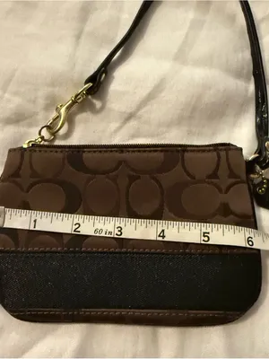 Coach Brown and Black Signature Canvas Wristlet thumbnail 5