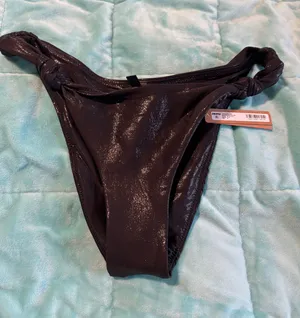 SKIMS Liquid Shine Swim Knotted Bikini Bottom thumbnail 1