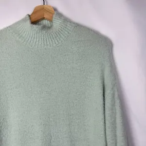 Forever 21 Mint Green Fuzzy Eyelash Knit Turtleneck Sweater Dress‎ M thumbnail 3