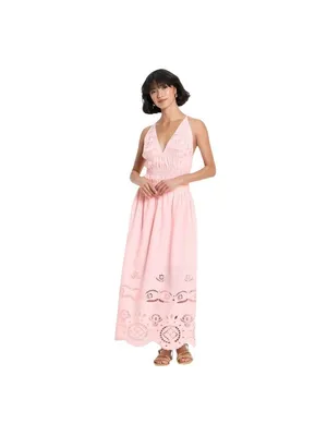 Future Collective Womens Eyelet Maxi A-Line Dress 94236108 Light Pink XL thumbnail 7