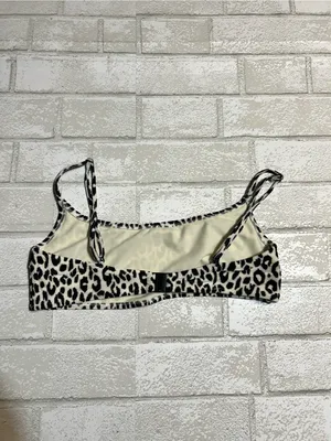 Triangl Black & Cream Leopard Bikini Top Only Size Small thumbnail 2