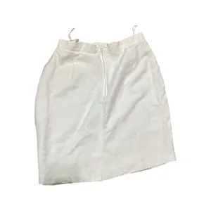 White Linen Blend Straight Skirt Size 12 thumbnail 2